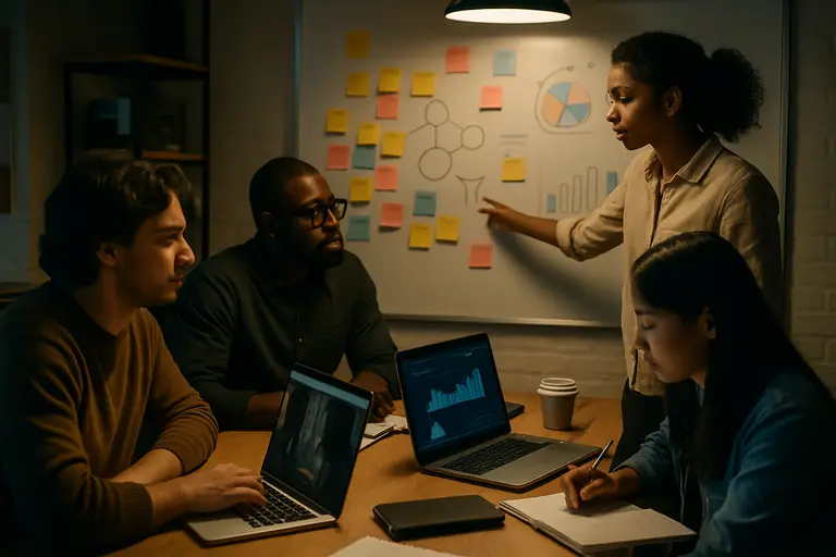 Creative team comparing trailer metrics and fan engagement signals on screens